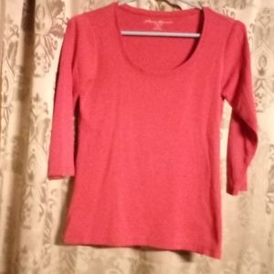 Eddie Bauer rusty orange mid sleeve shirt